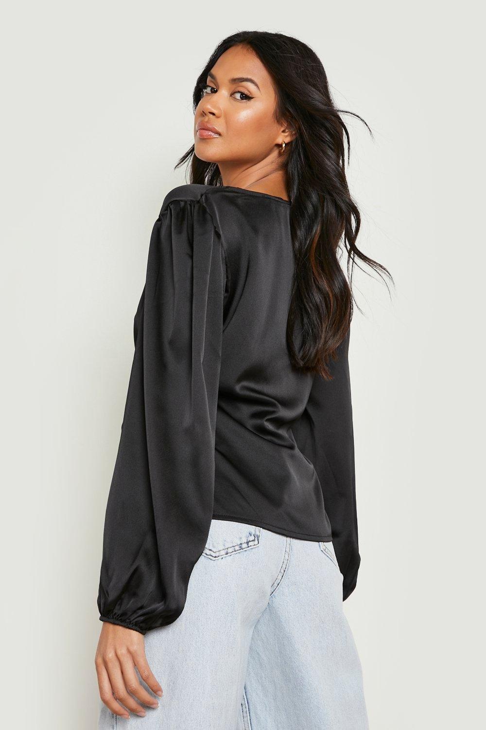 Side-Tie Satin Night Shirt