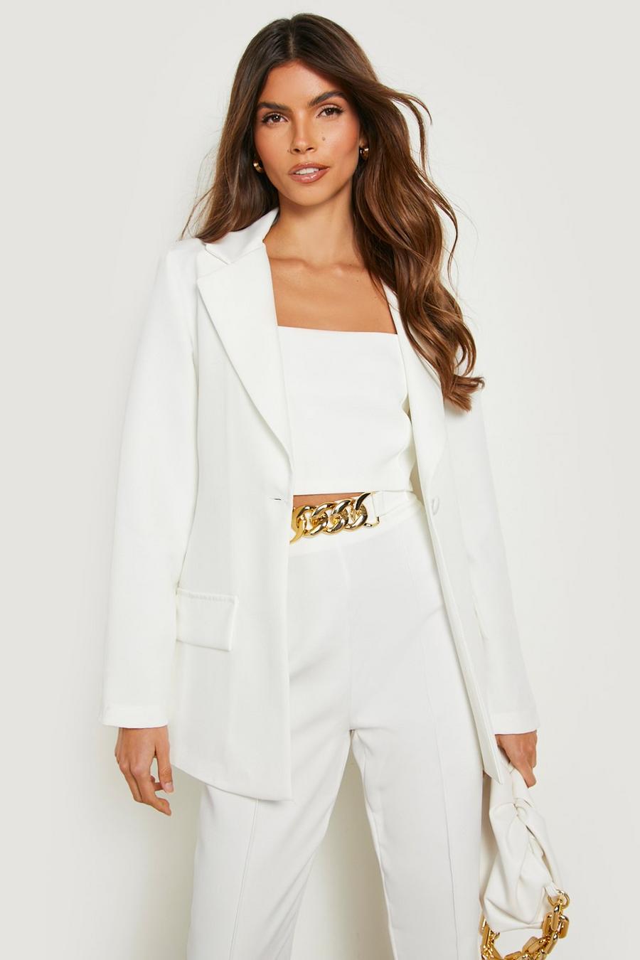 Ivory Relaxed Fit Tailored Blazer image number 1