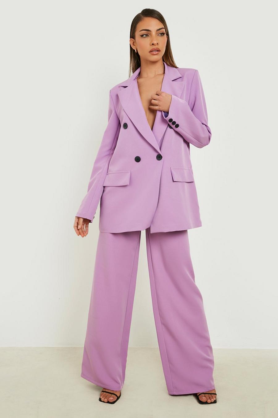 Bright lilac Relaxed Fit Wide Leg Dress Pants image number 1