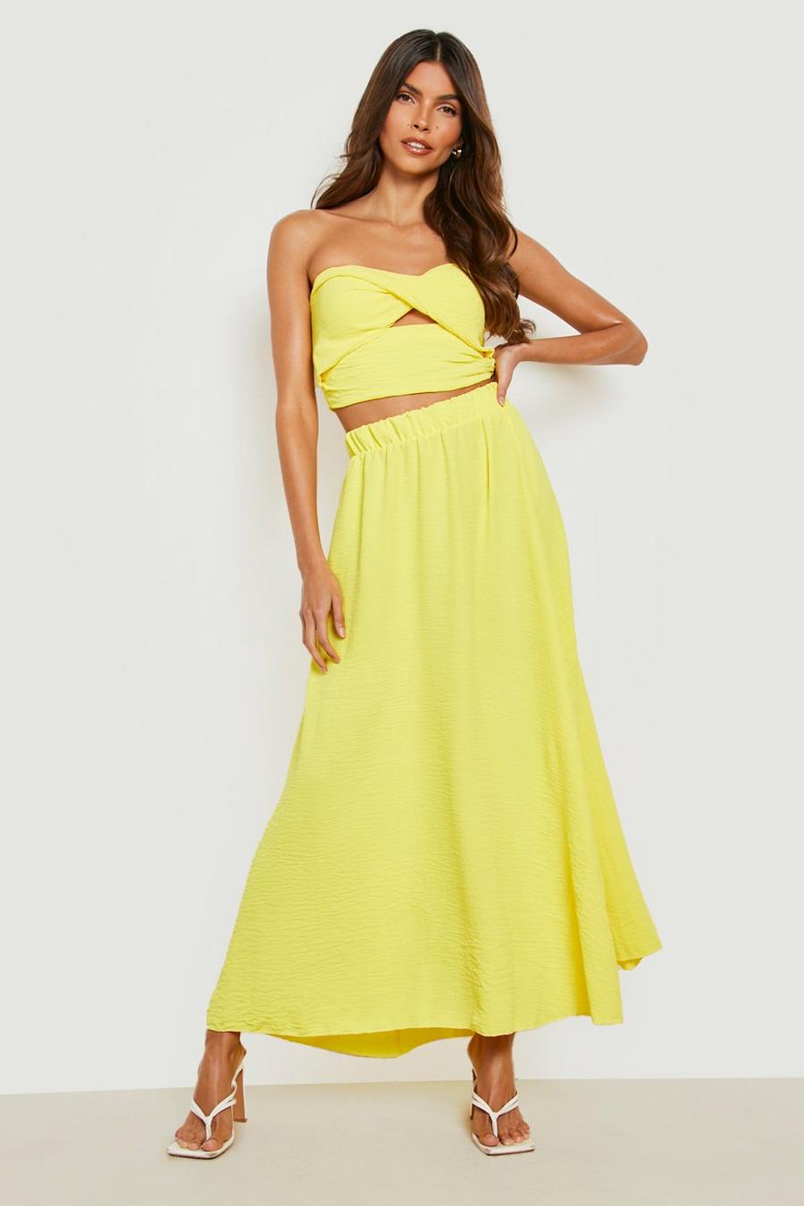 Lime Sweetheart Bralettete & Tiered Midaxi Skirt image number 1