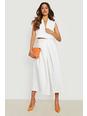 Ivory Pleat Getailleerde Wide Leg Culottes
