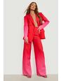 Hot pink rosa Ombre Wide Leg Tailored Trousers