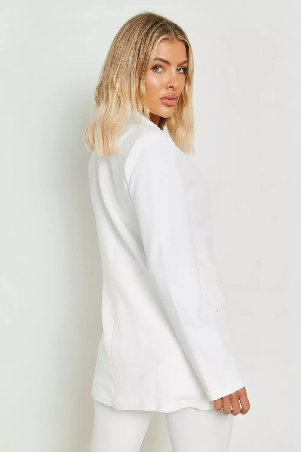 Ivory Contrast Button Double Breasted Blazer alternative image