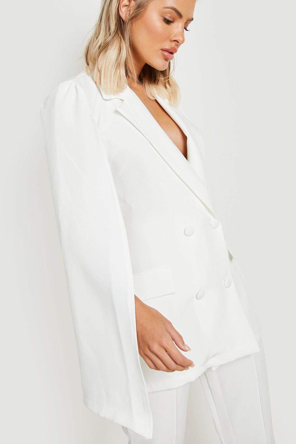 Double Breasted Cape Sleeve Tailored Blazer