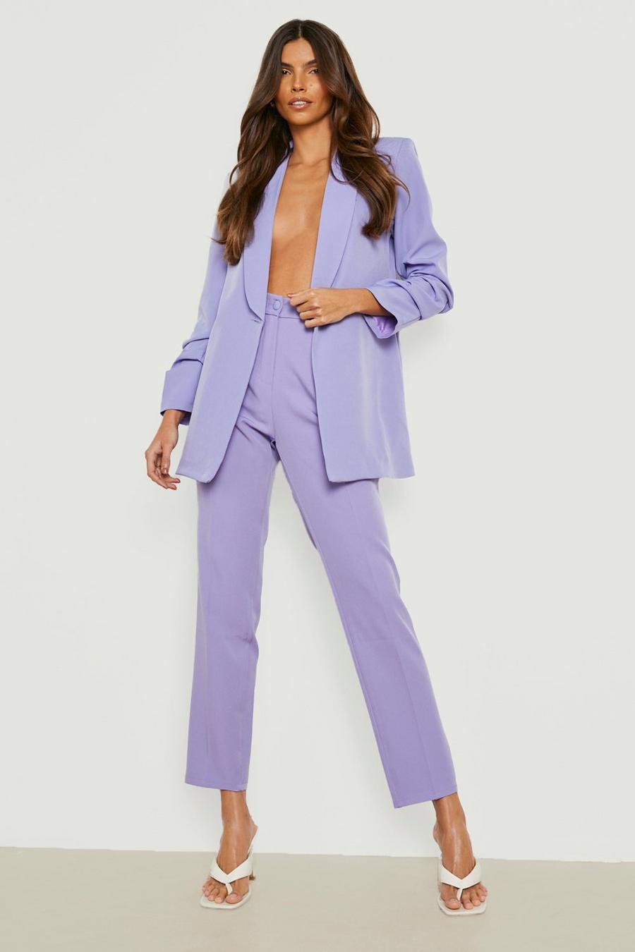 Lilac Seam Front Ankle Grazer Pants image number 1