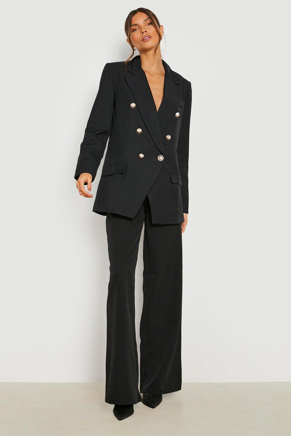 Ladies black blazer on sale with gold buttons