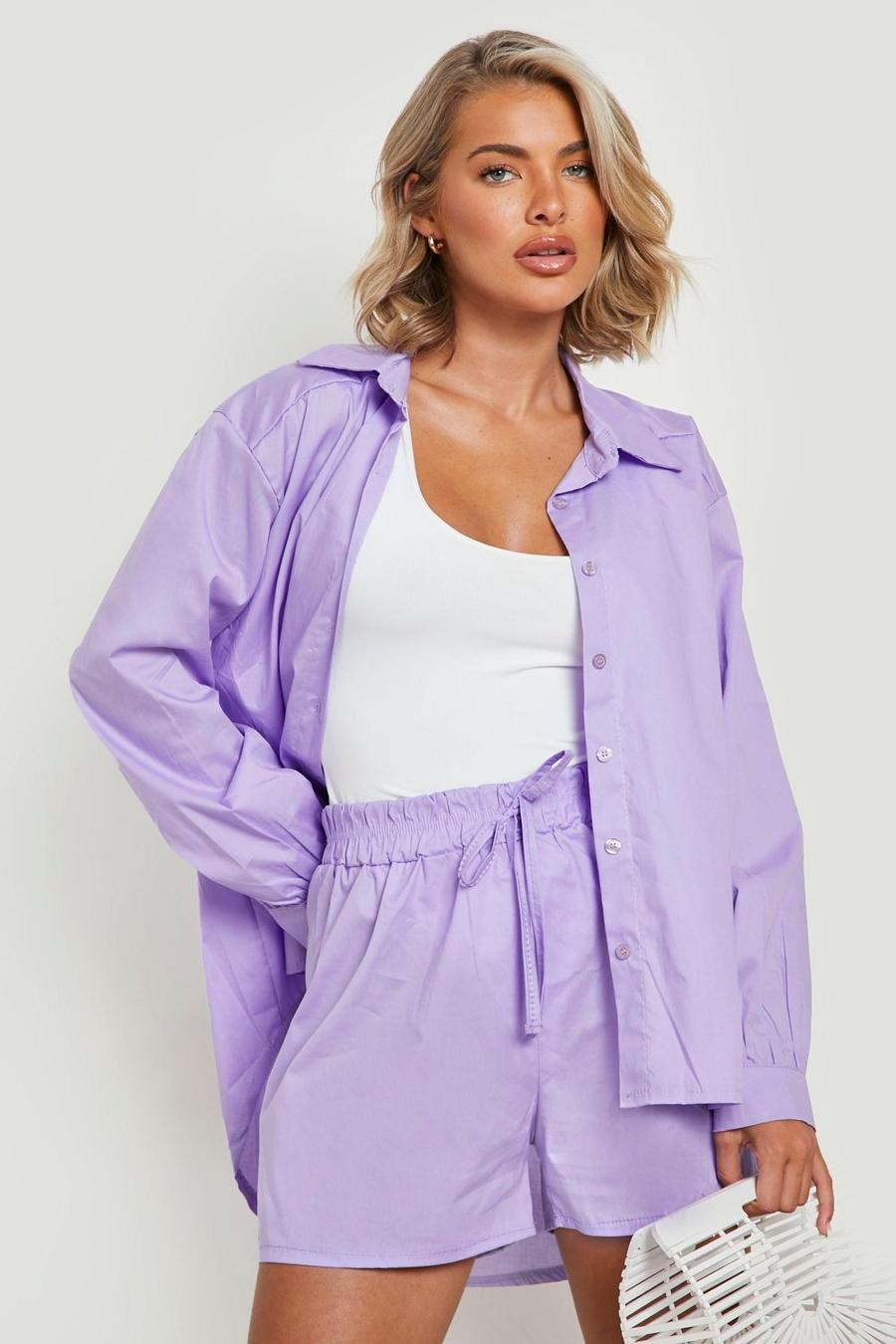 Short ample en coton, Purple image number 1
