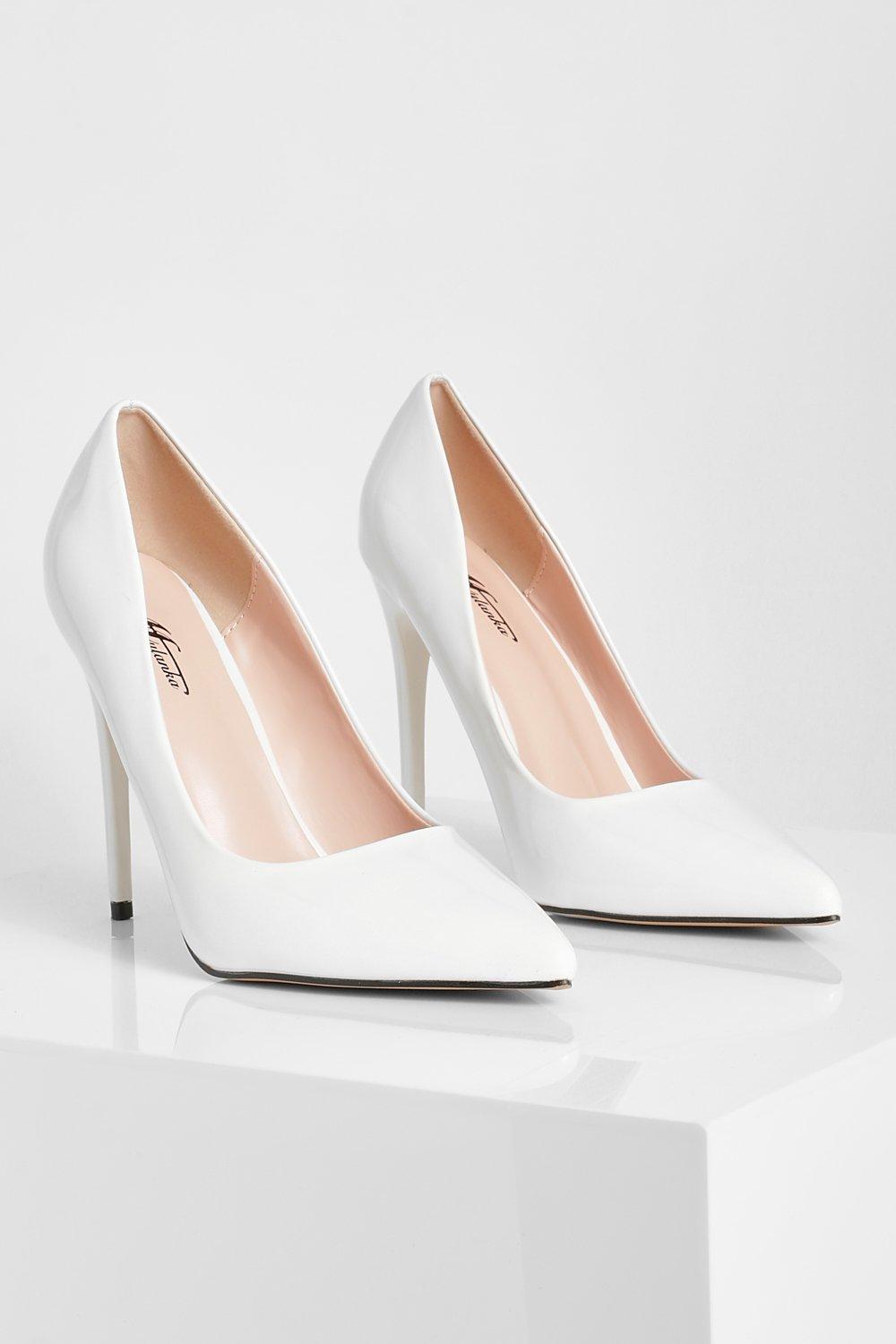 White discount court heel