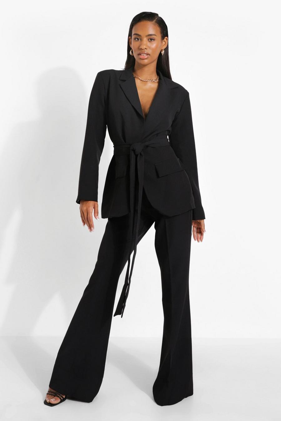 Black Fit & Flare Tailored Trousers  image number 1