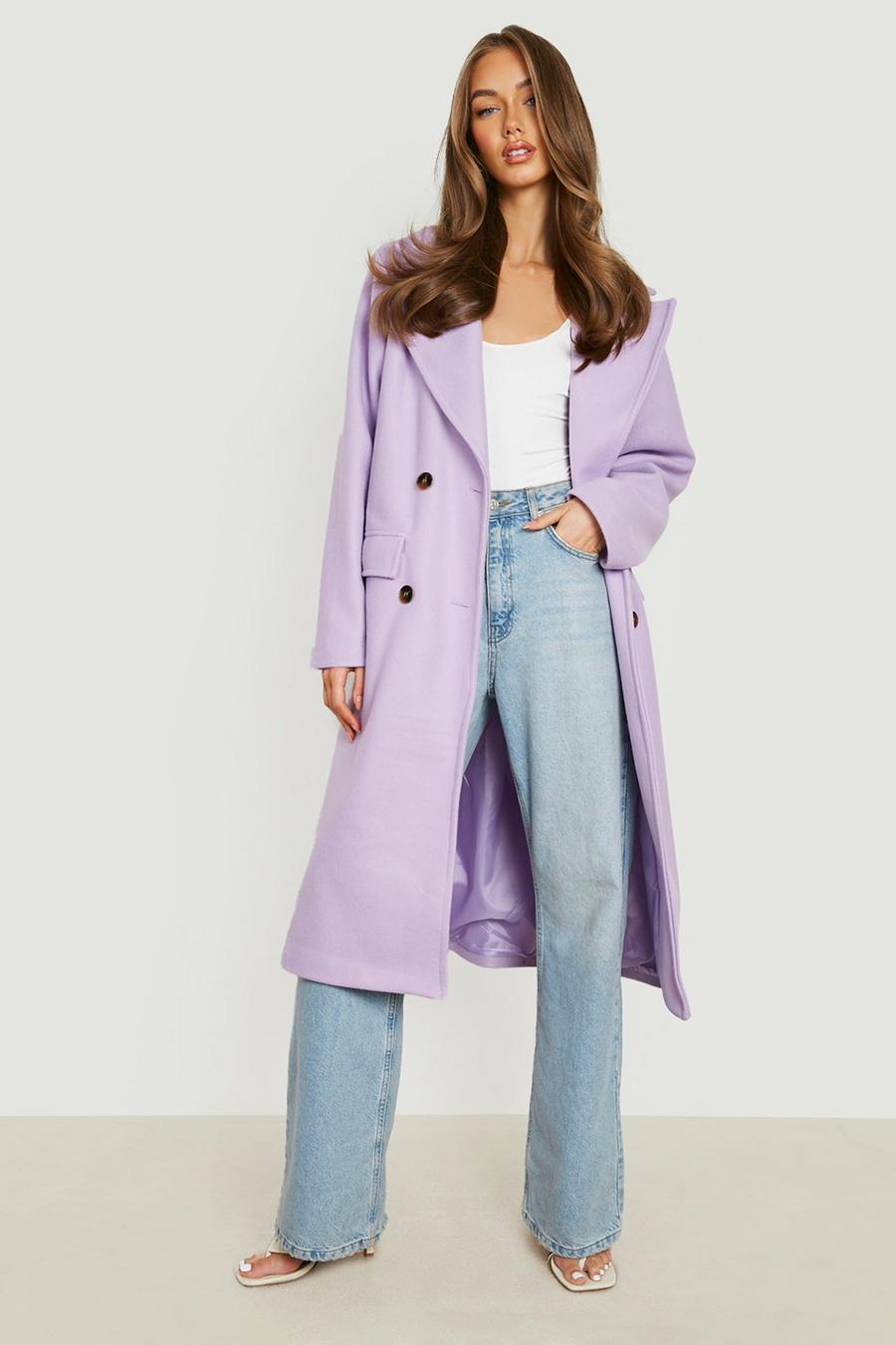 Lilac Tailored Wool Look Coat image number 1