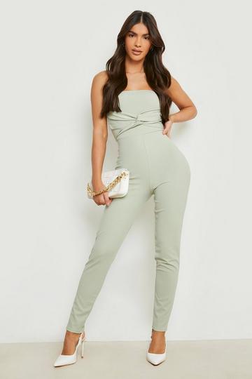 Bandeau Twist Front Jumpsuit sage