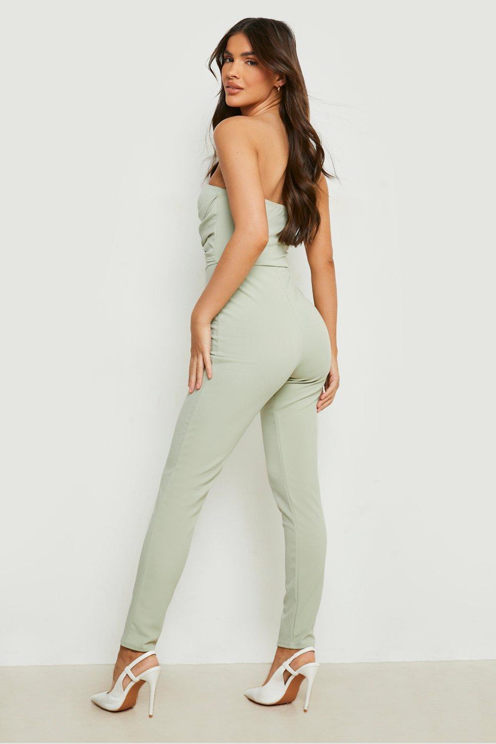 Boohoo twist store front jumpsuit