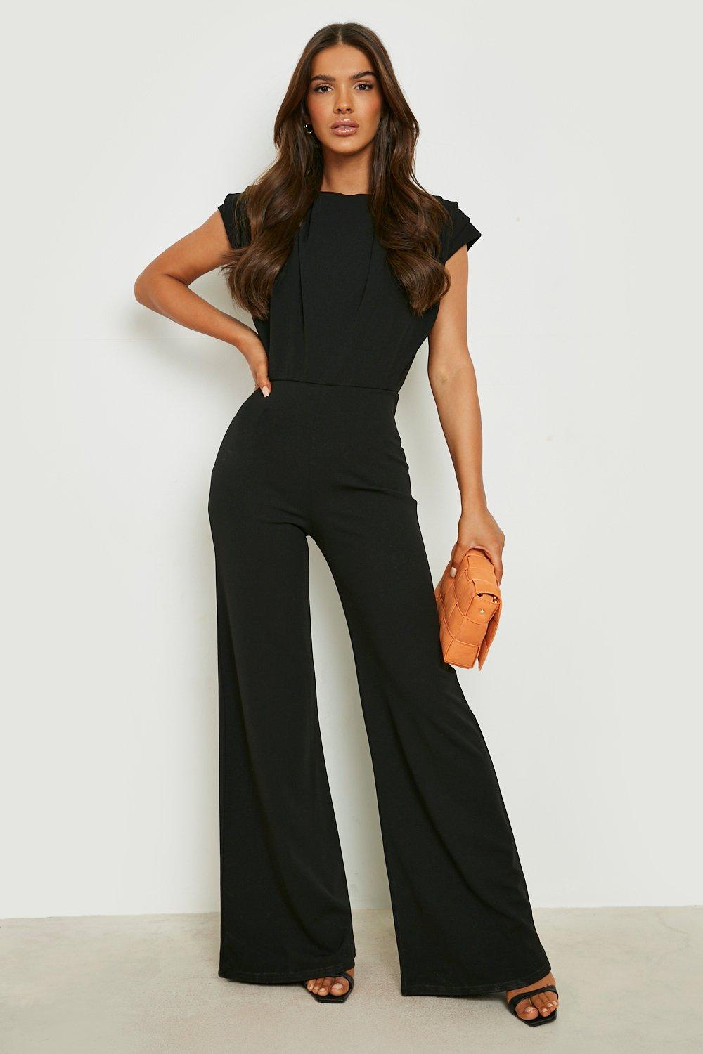 Ruched Detail Wide Leg Jumpsuit