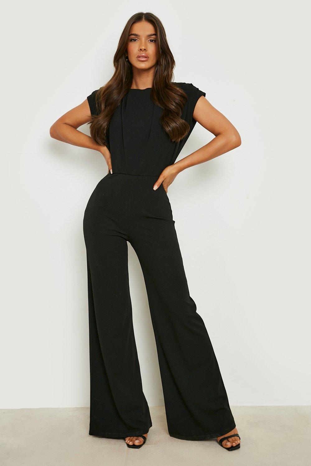 Ruched Detail Wide Leg Jumpsuit