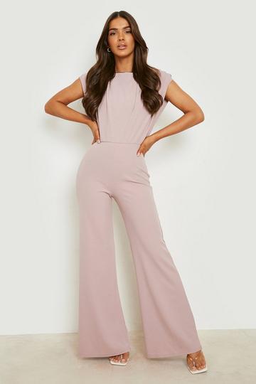 Ruched Detail Wide Leg Jumpsuit mauve