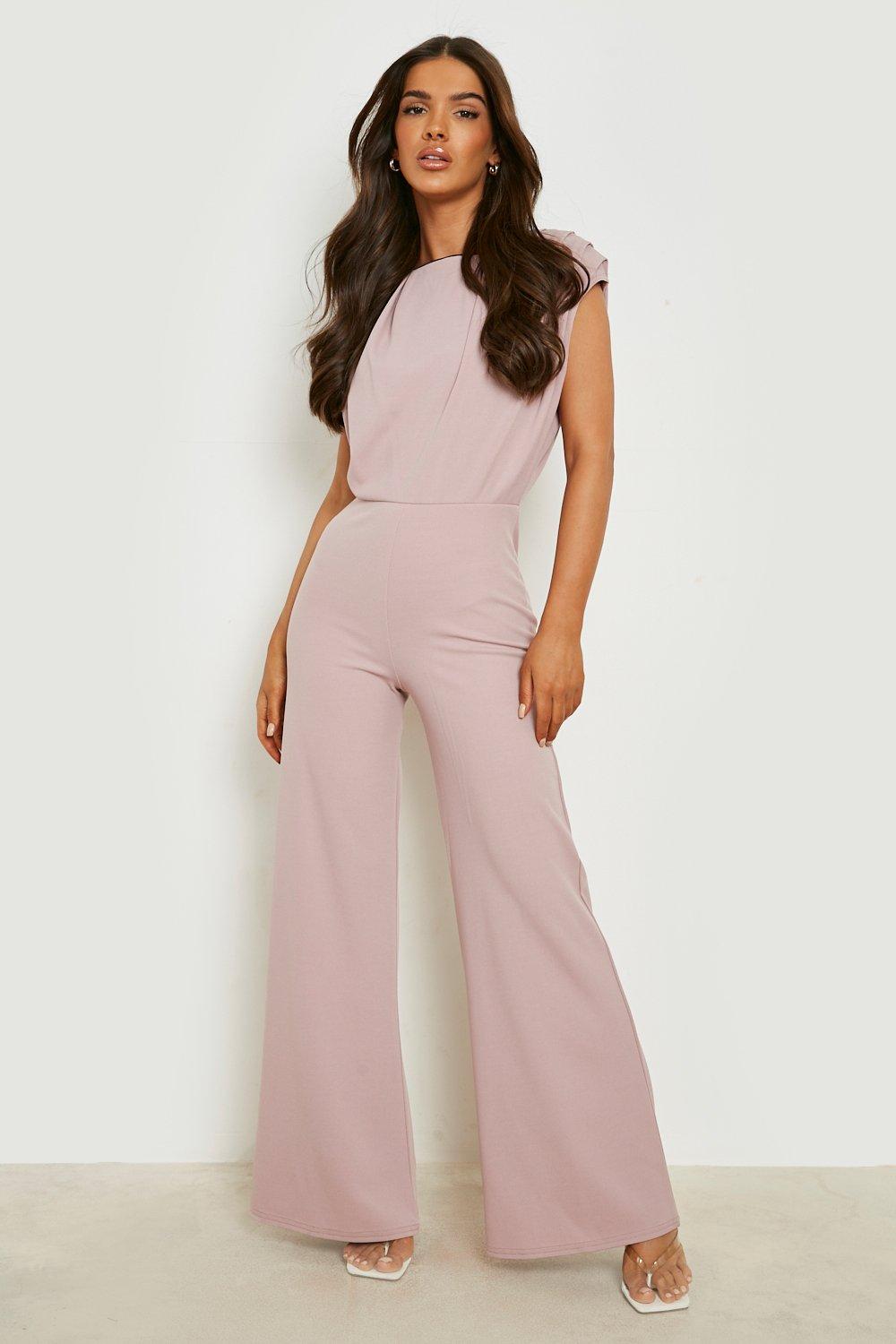 Wide Leg Jumpsuit With Ruched Detailing. Carbon - Catherines of Partick