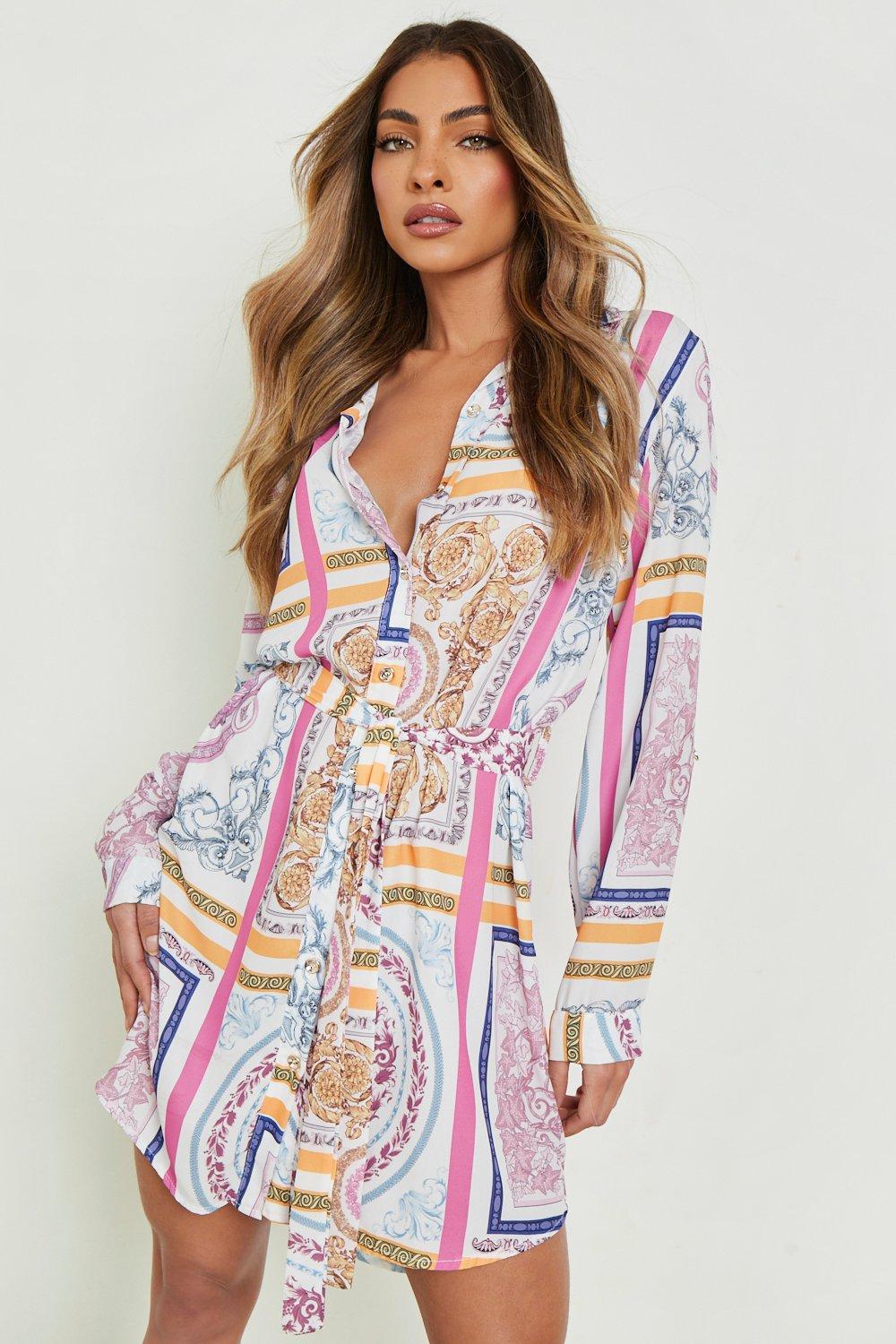 Robe chemise imprimé chaine top