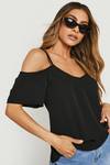 Woven Strappy Open Shoulder Top