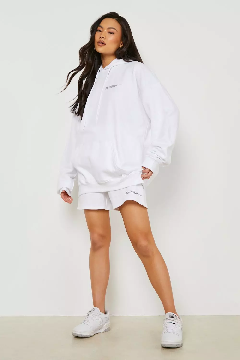 White Dsgn Studio Text Print Hooded Short Tracksuit  alternative image