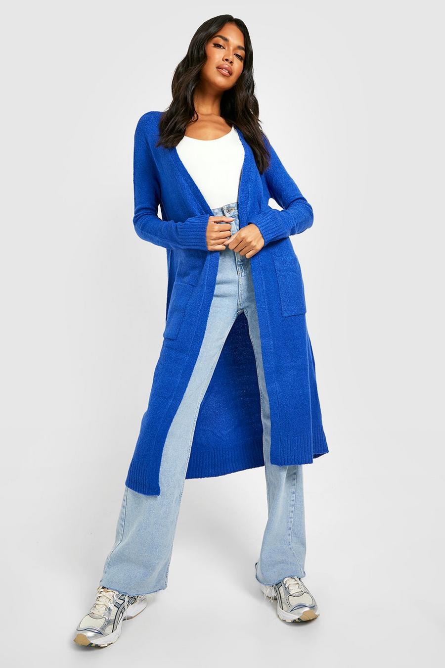 Cobalt blue Soft Knit Maxi Cardigan image number 1