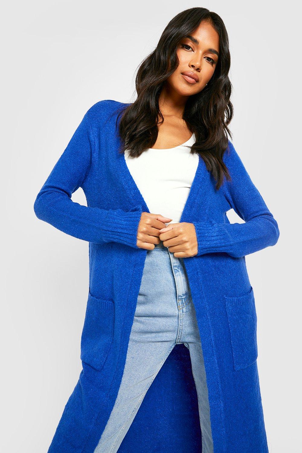 Royal blue hot sale long cardigan