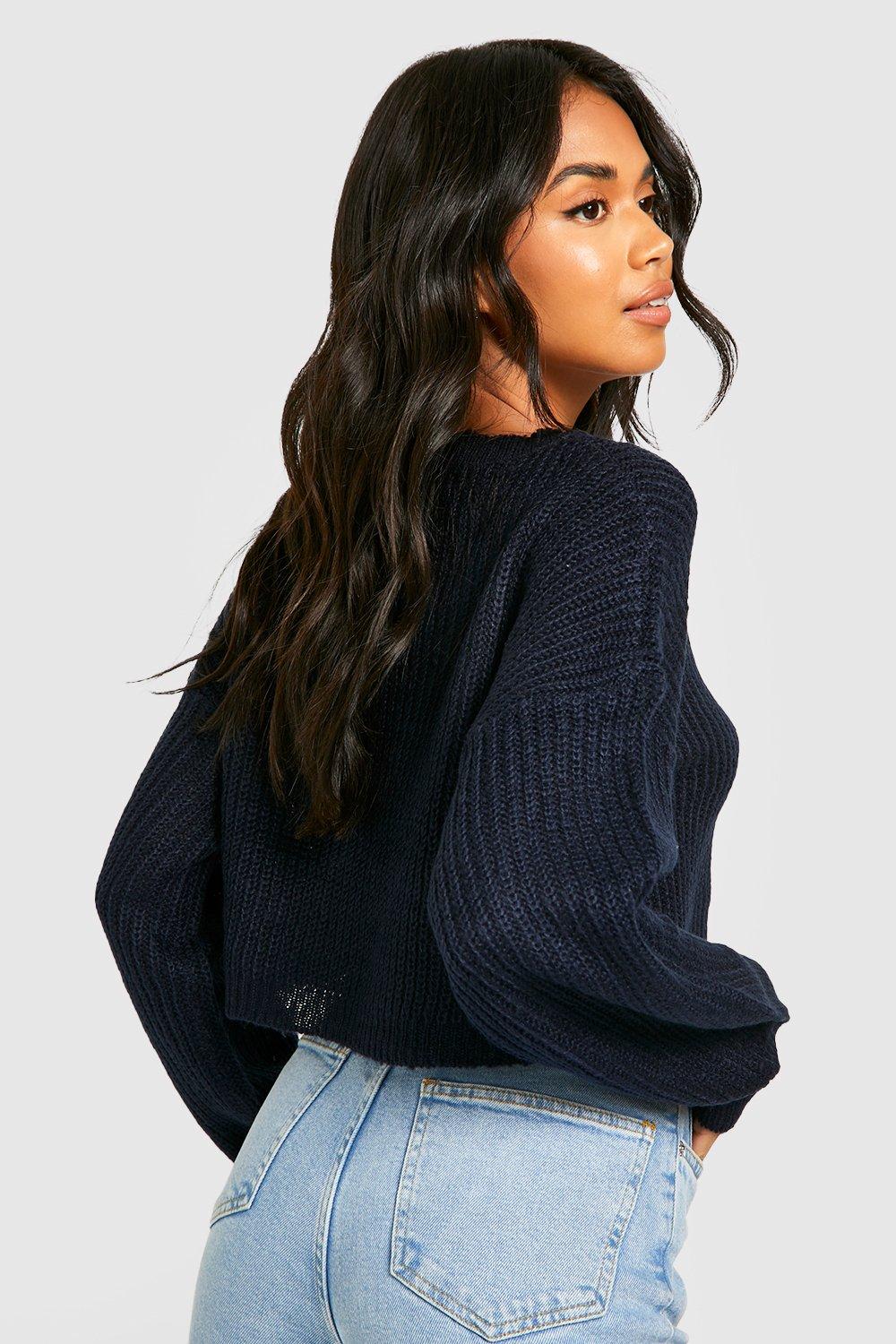 Balloon Sleeve Crop Jumper