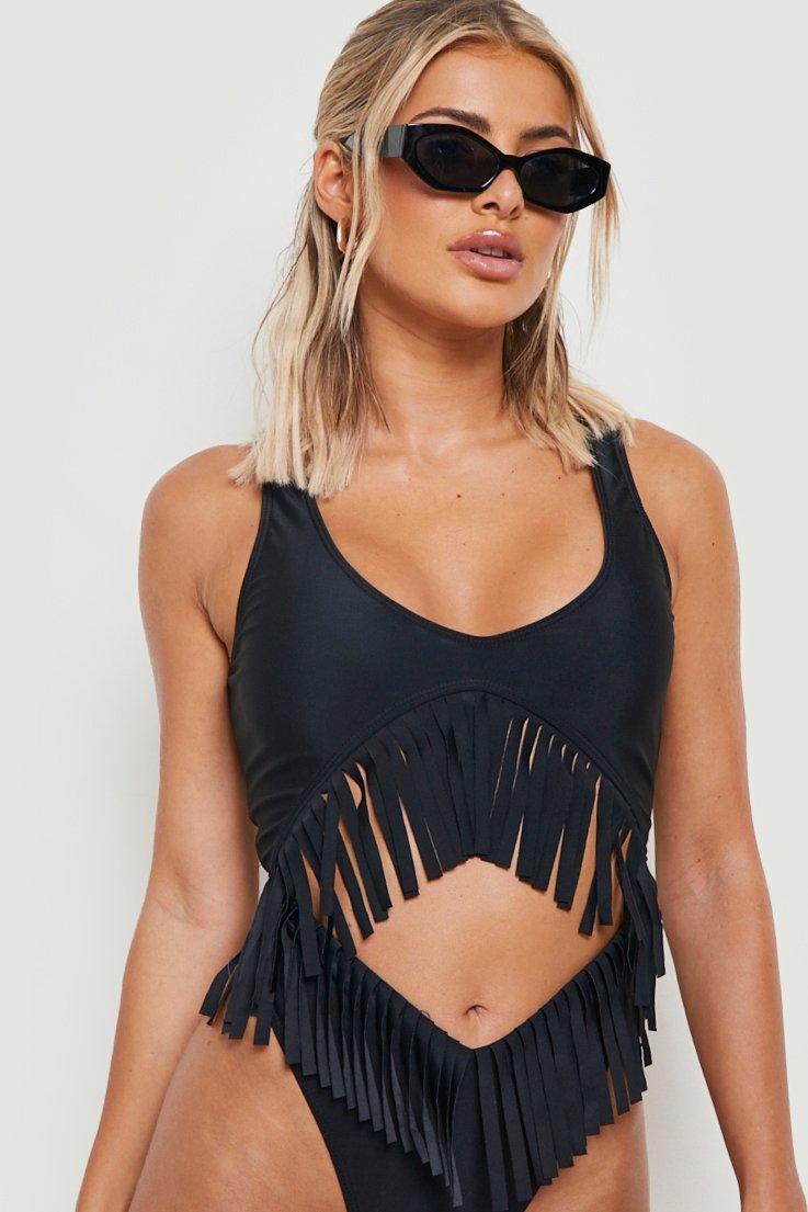 Fringe high hot sale waisted swimsuit