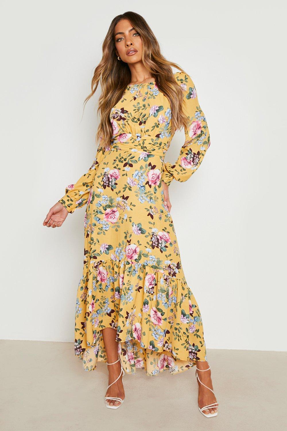 Floral maxi dress on sale yellow