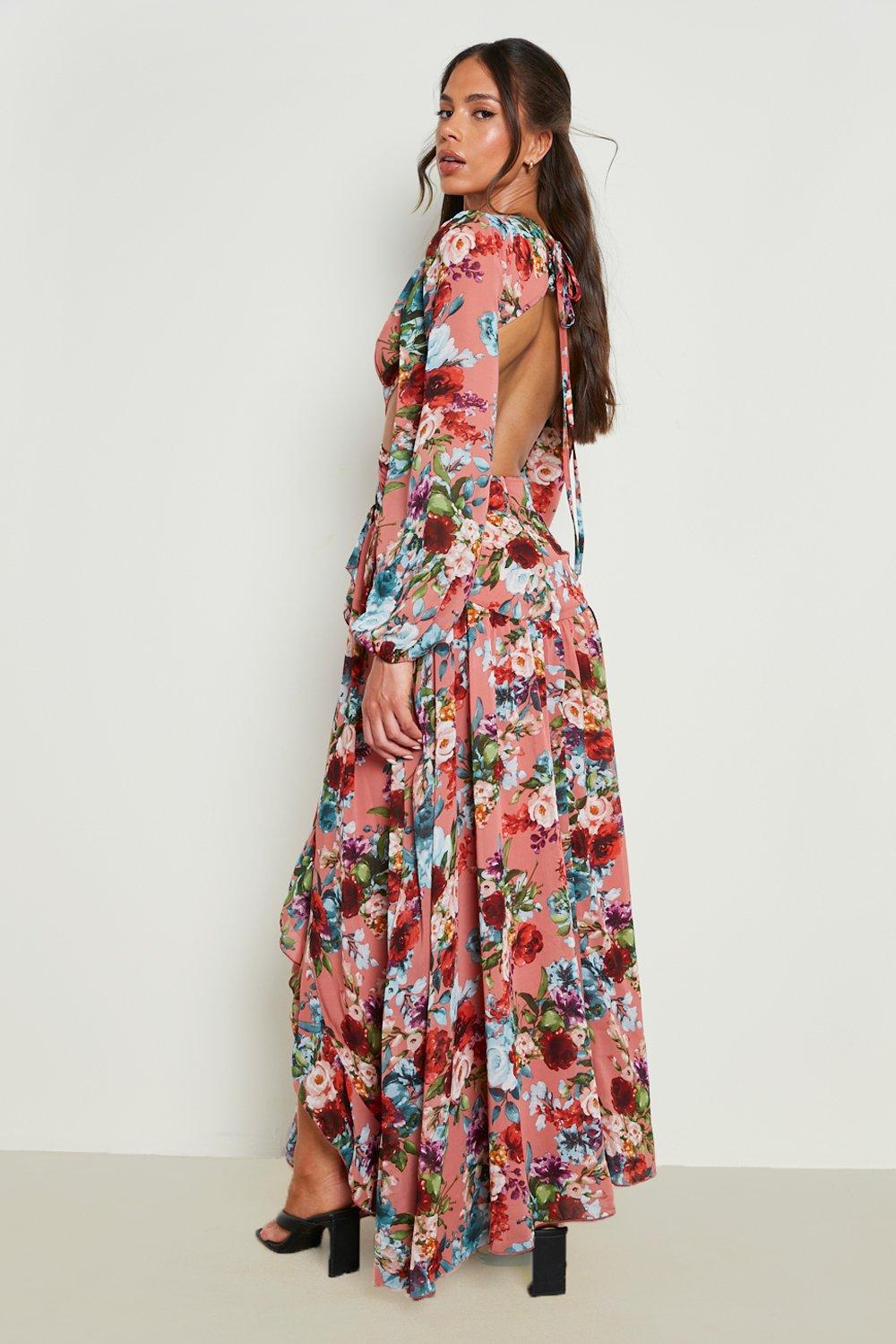 Maxi dress outlet with back out