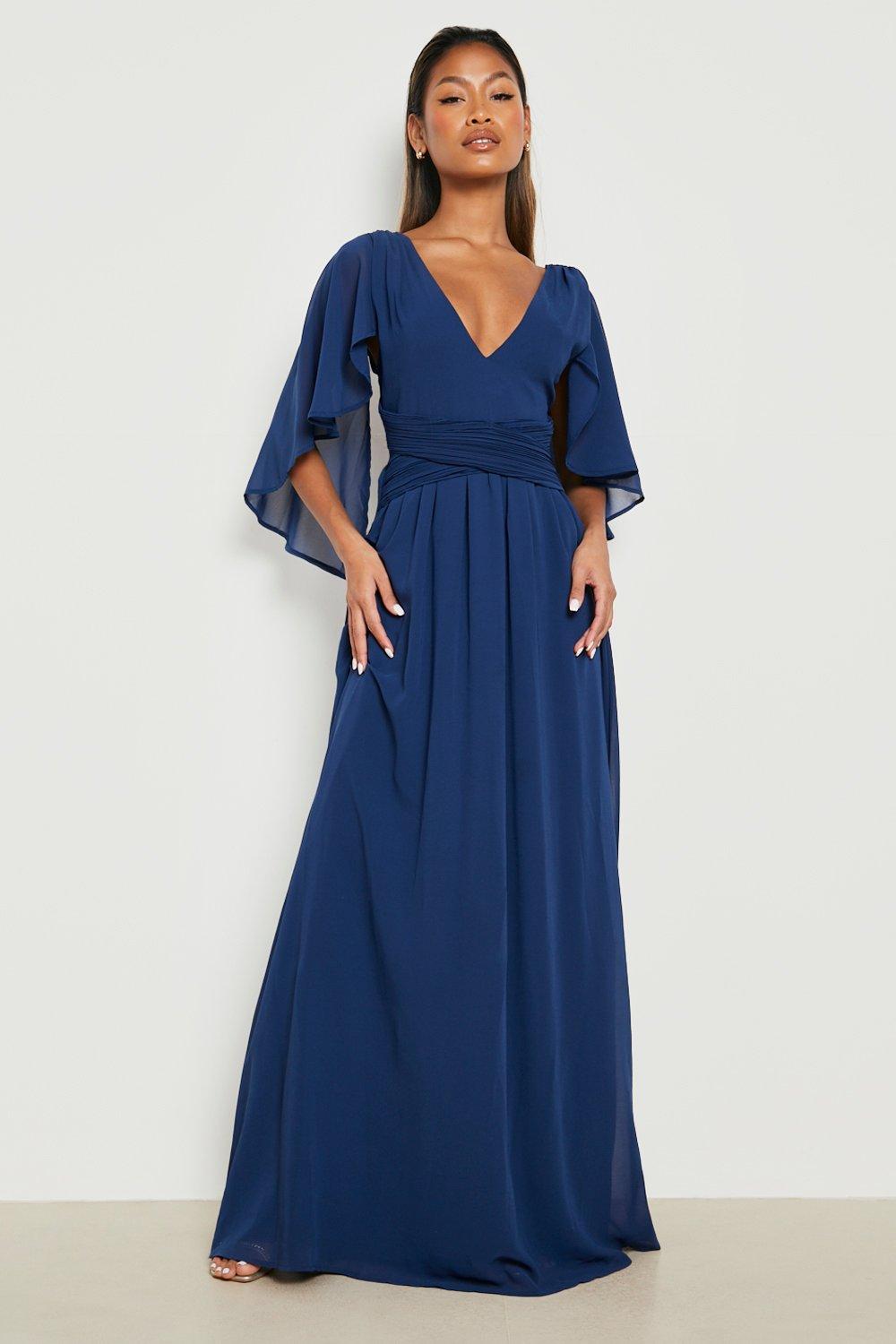 Navy chiffon cheap maxi dress