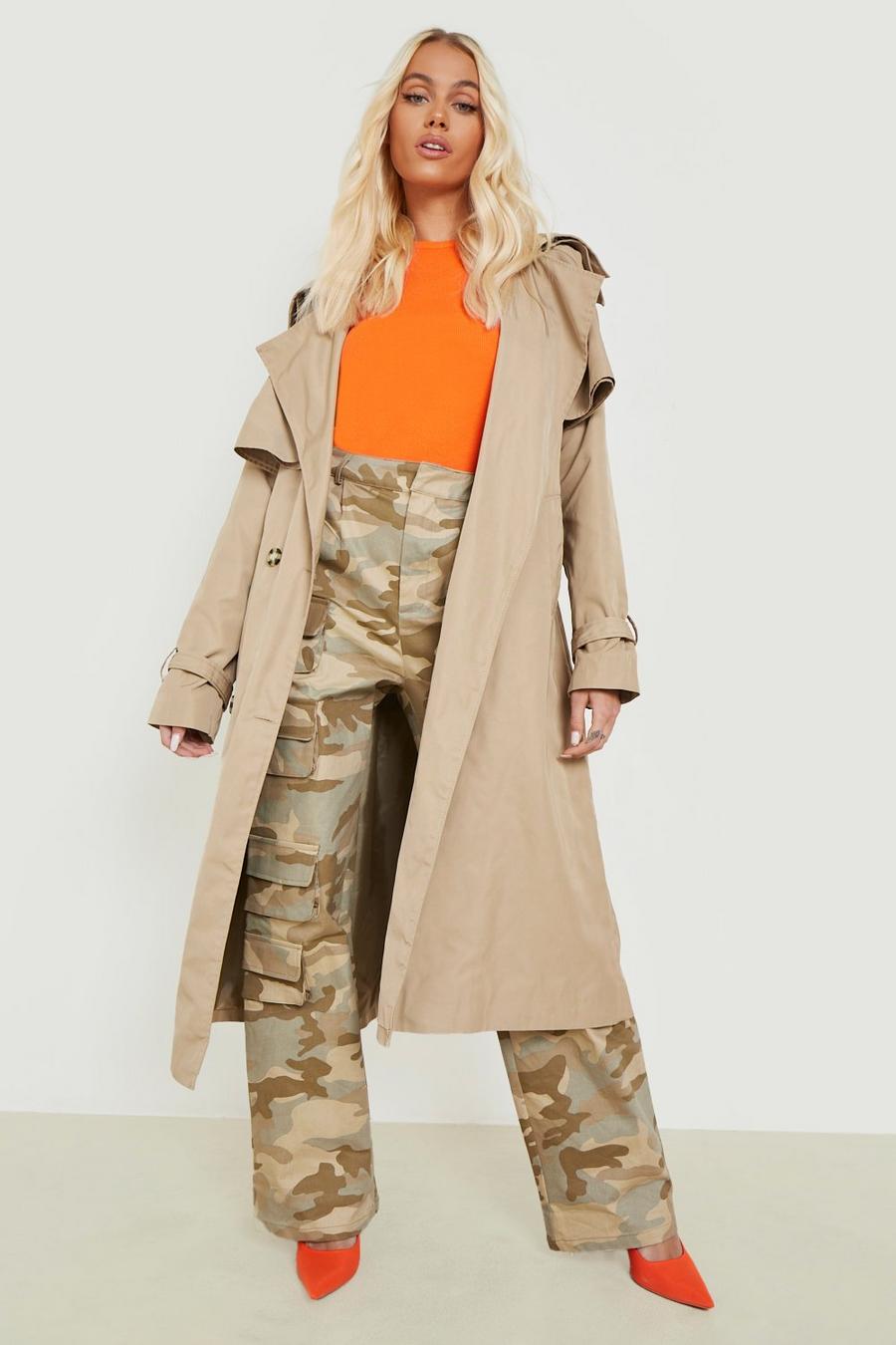 Stone beige 2 In 1 Belted Trench Coat