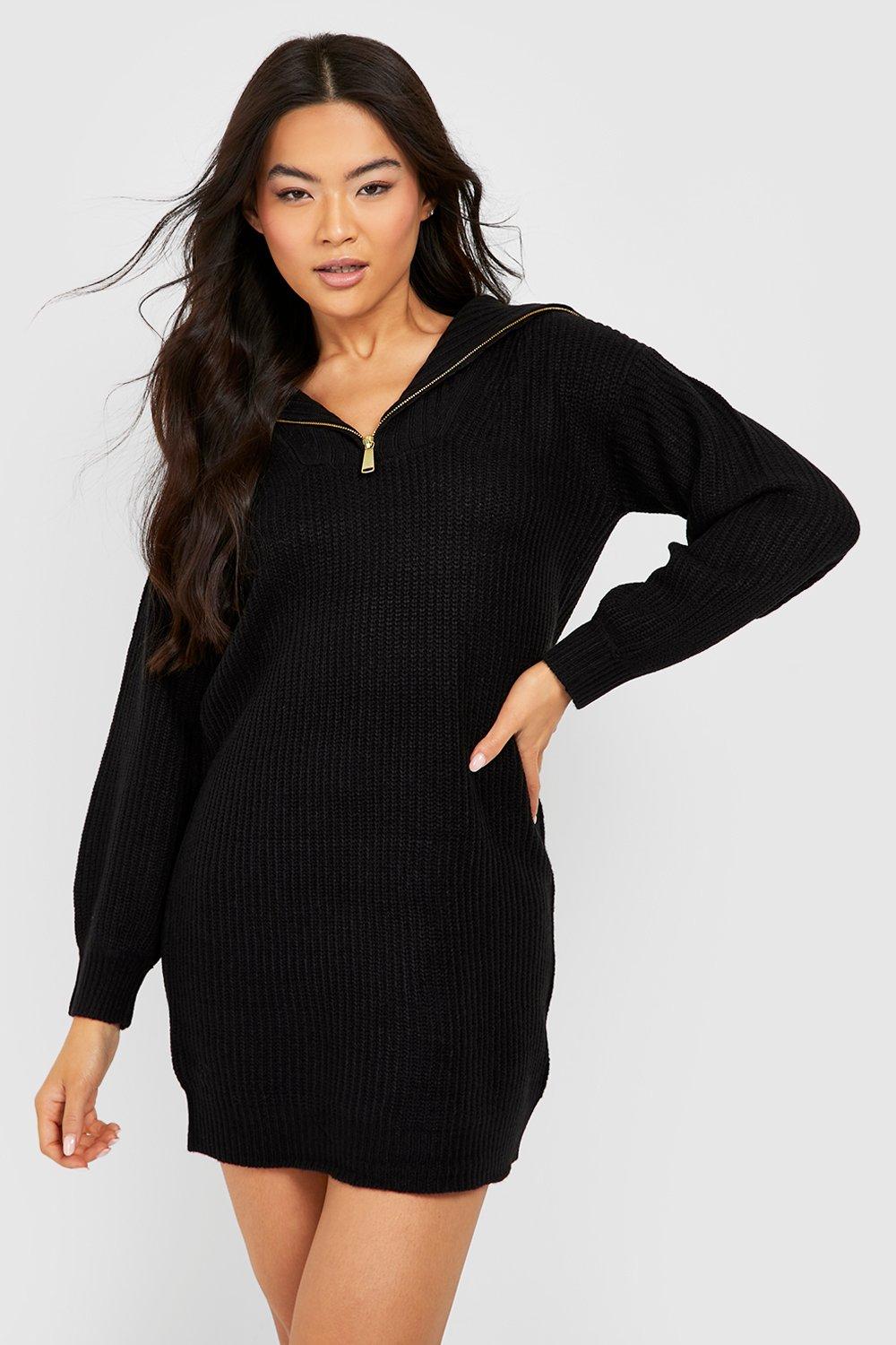 Oversized Collar Jumper Dress boohoo