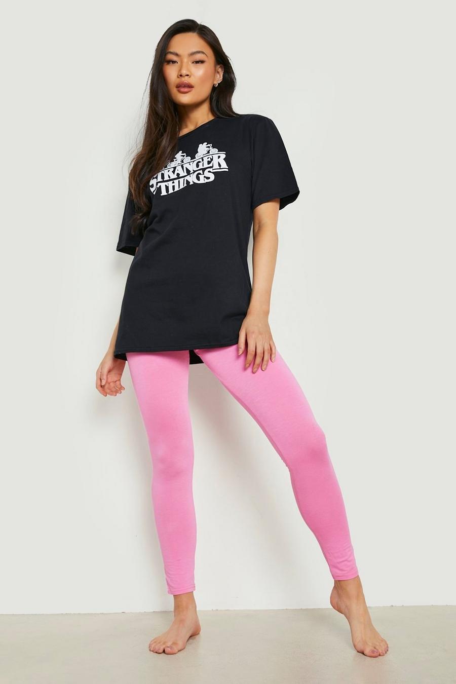 Black Stranger Thing License Pyjama T-shirt & Legging Set image number 1