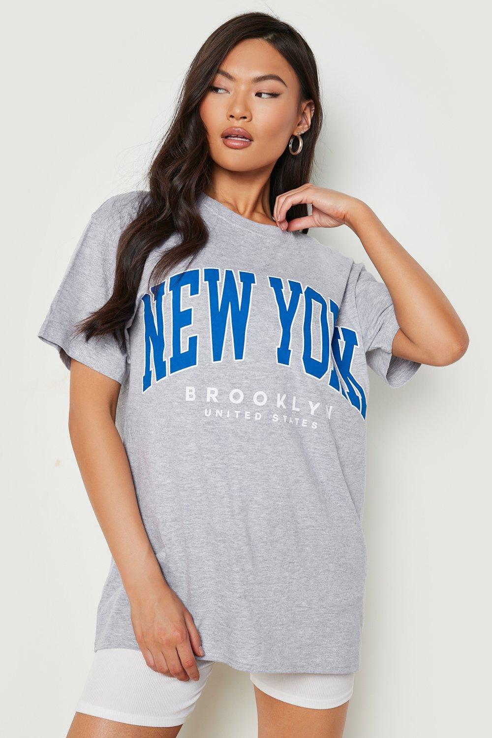 boohoo New York Oversized Tee - Women's Printed T-shirts