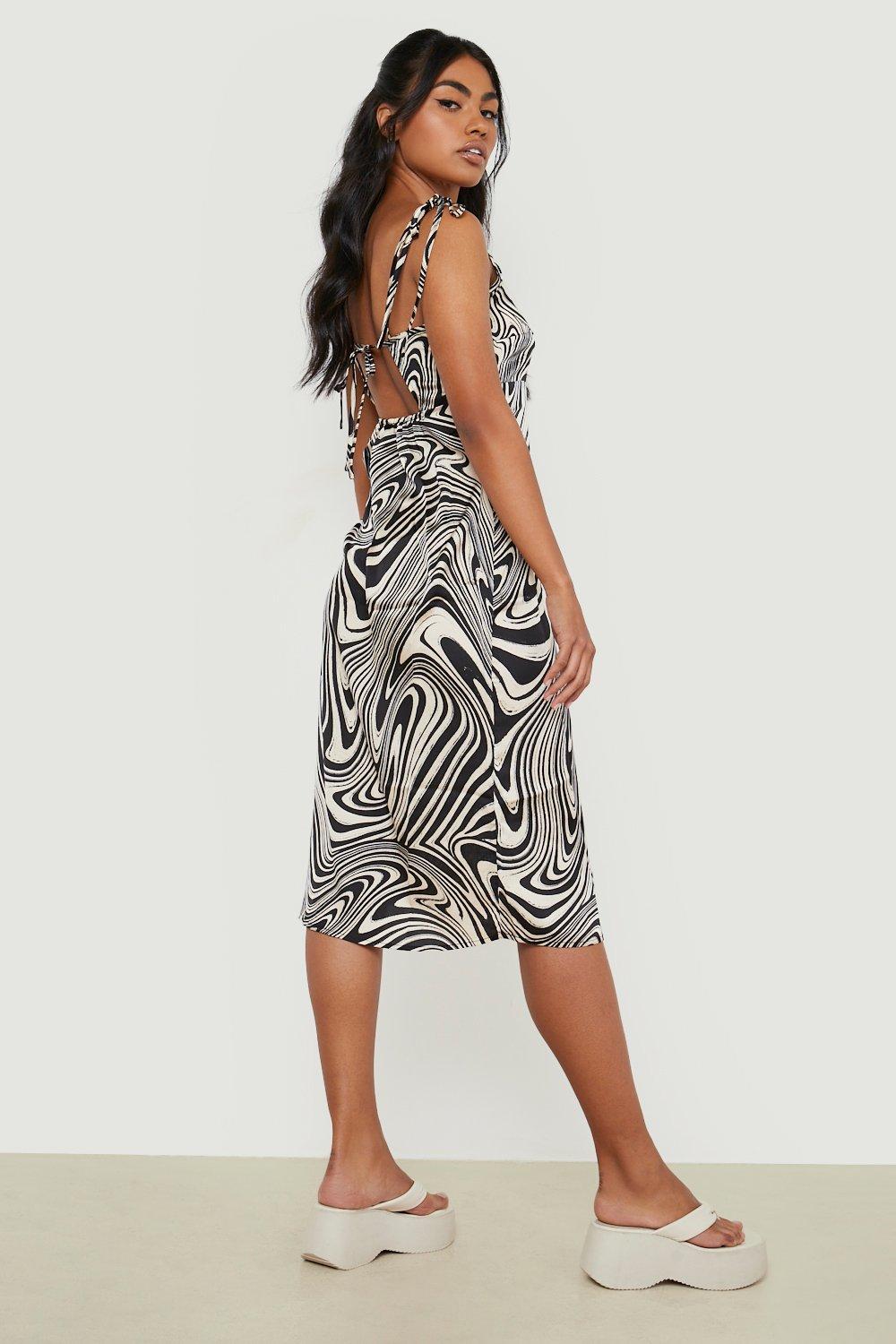 Printed midi shop slip dress