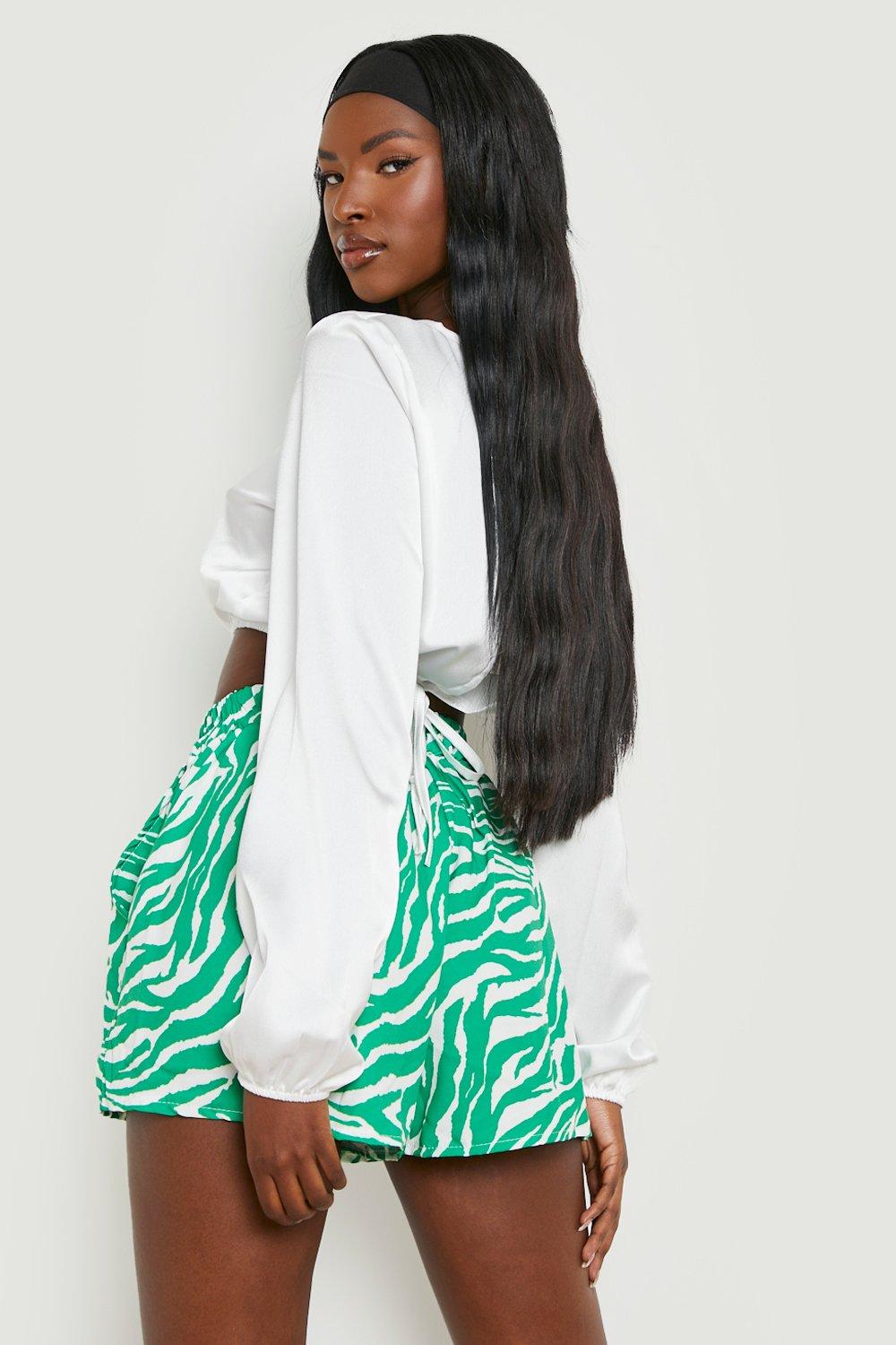 Missguided zebra 2025 print denim skirt