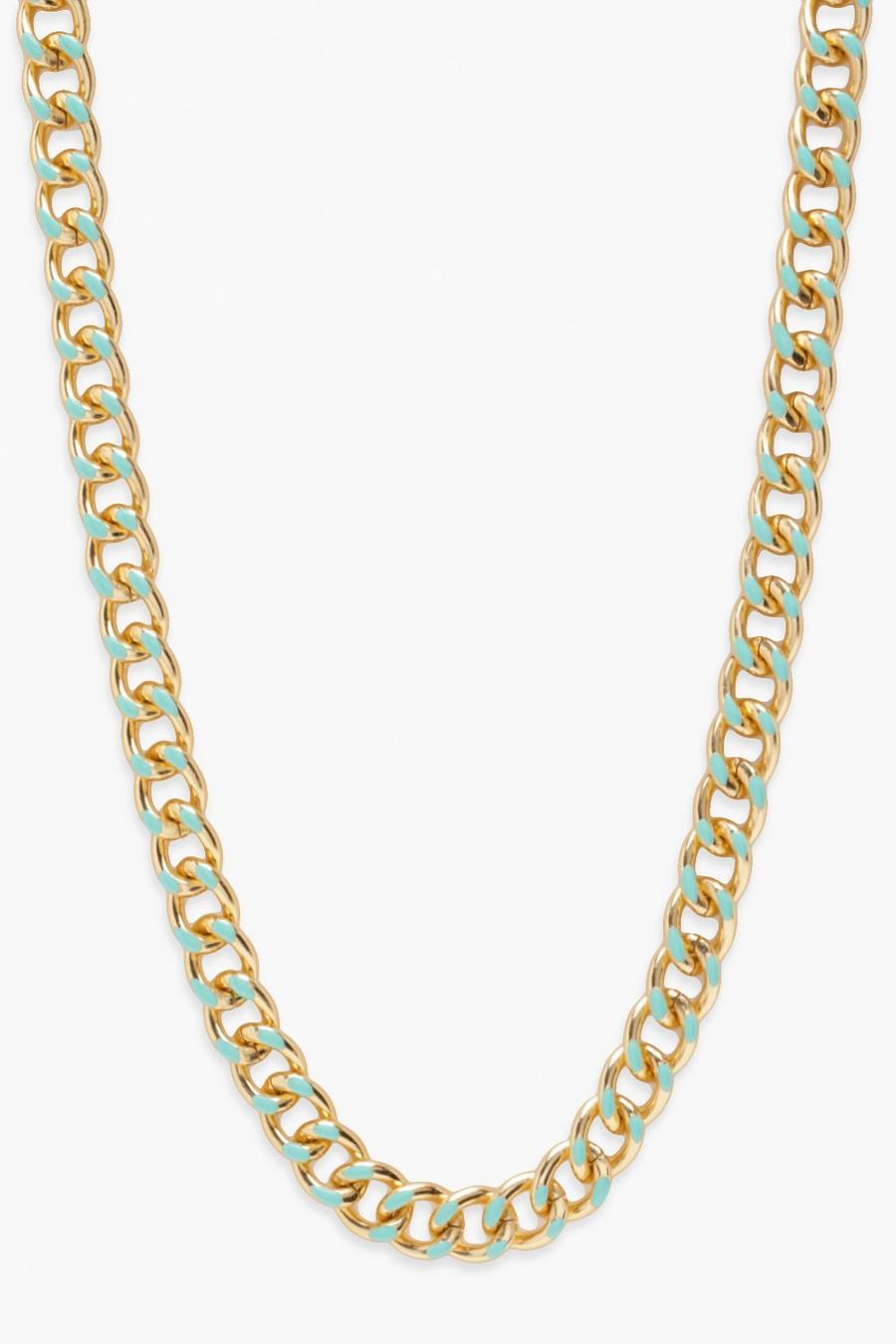 Aqua Chunky Pastel Chain Link Necklace   image number 1