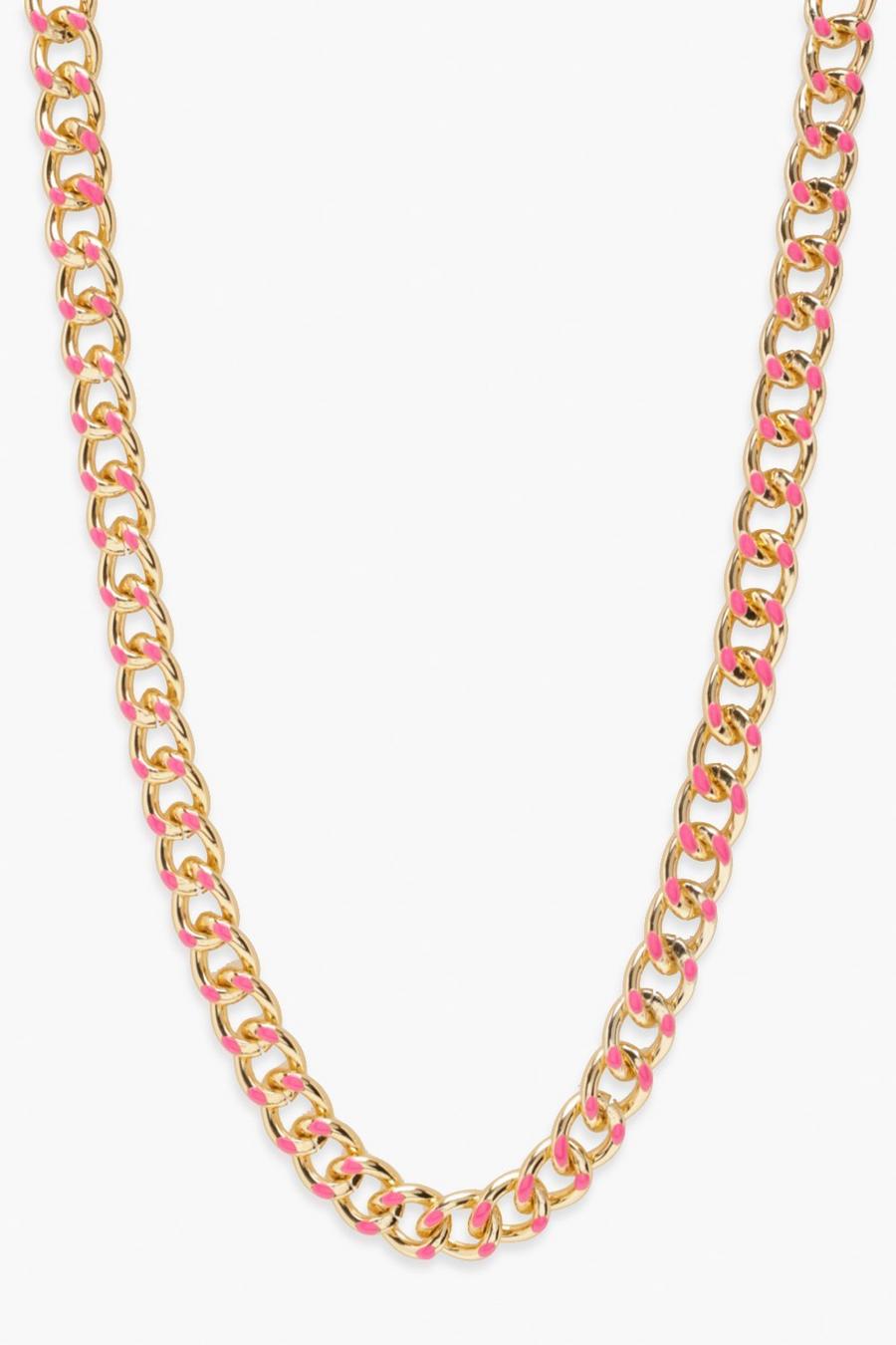 Pink Chunky Pastel Chain Link Necklace  