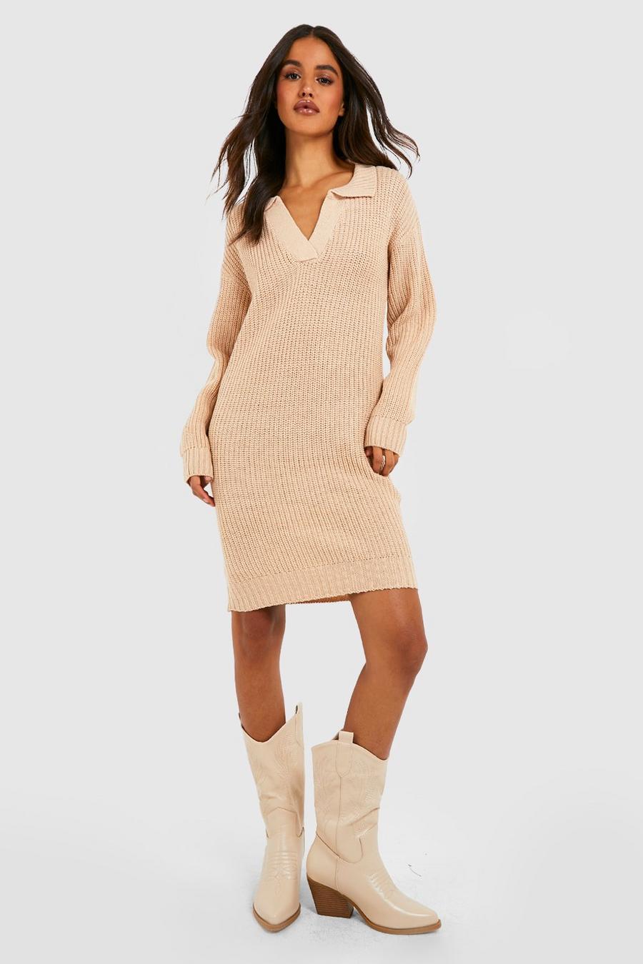 Biscuit Collar Detail Sweater Dress image number 1