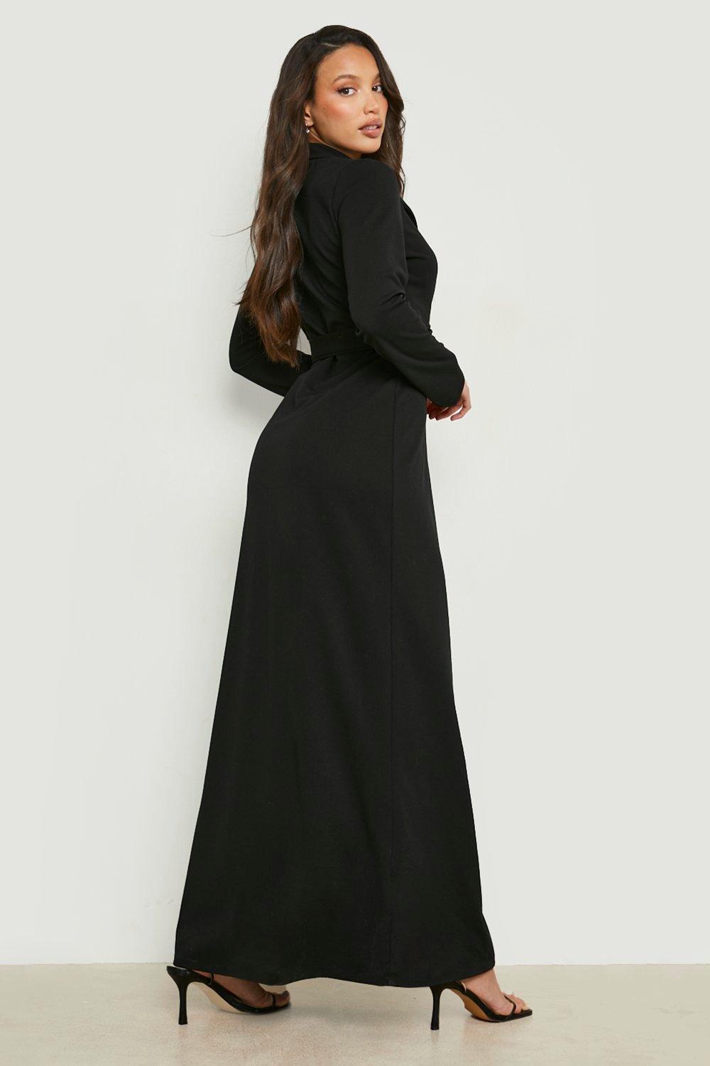 Black long blazer store dress