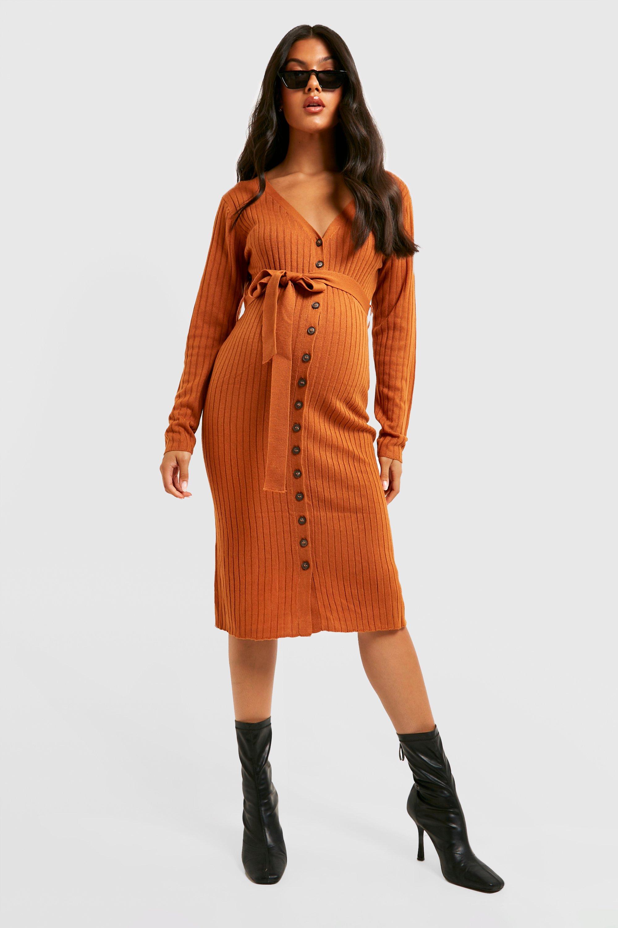 Rust button hotsell down dress