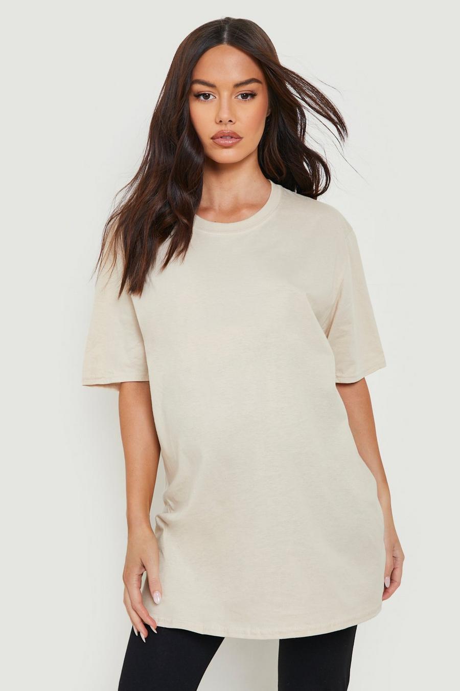 Umstandsmode Baumwoll T-Shirt, Sand beige