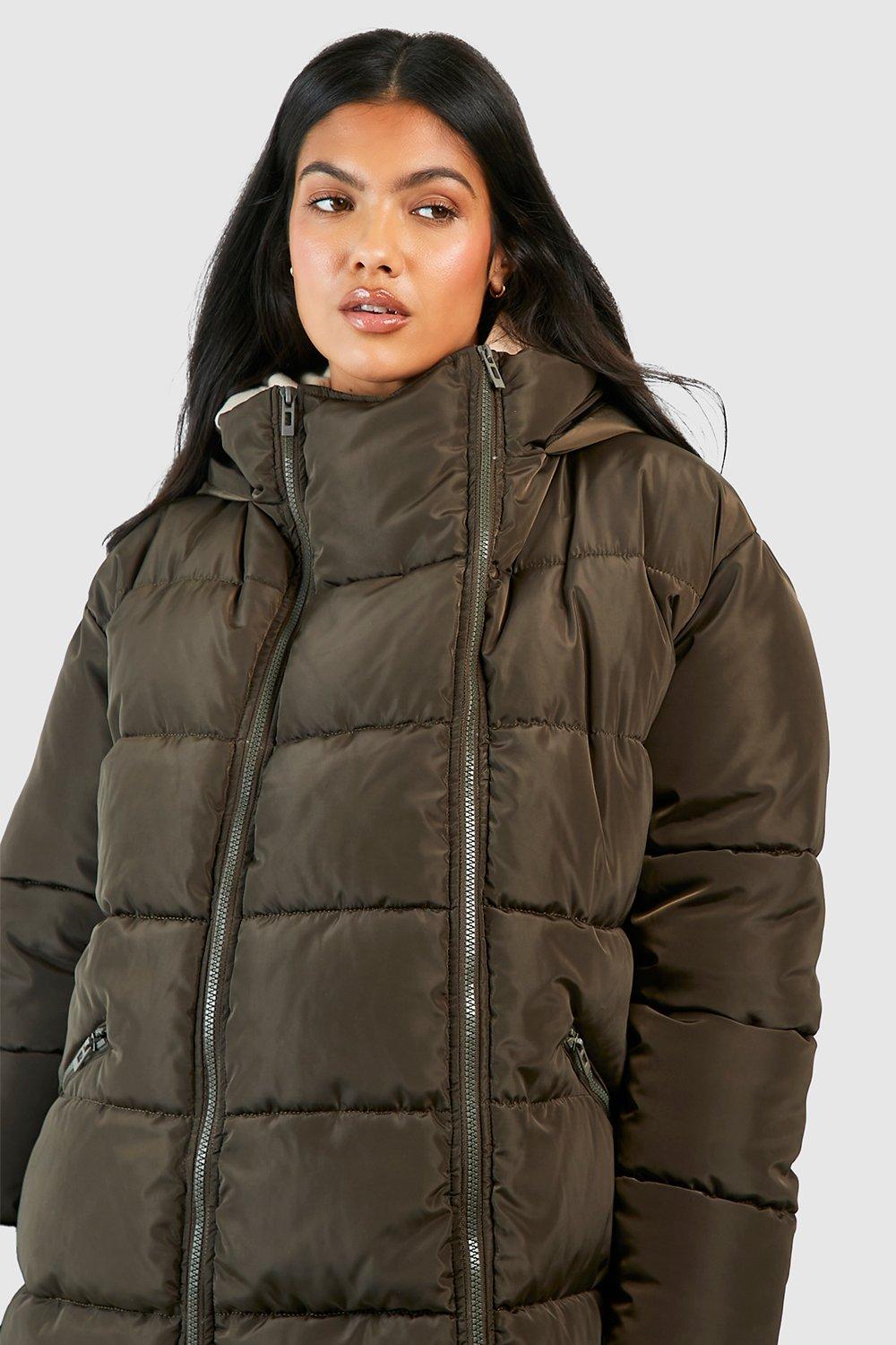 boohoo Maternity Pre & Postpartum 3 in 1 Puffer Coat with Extender