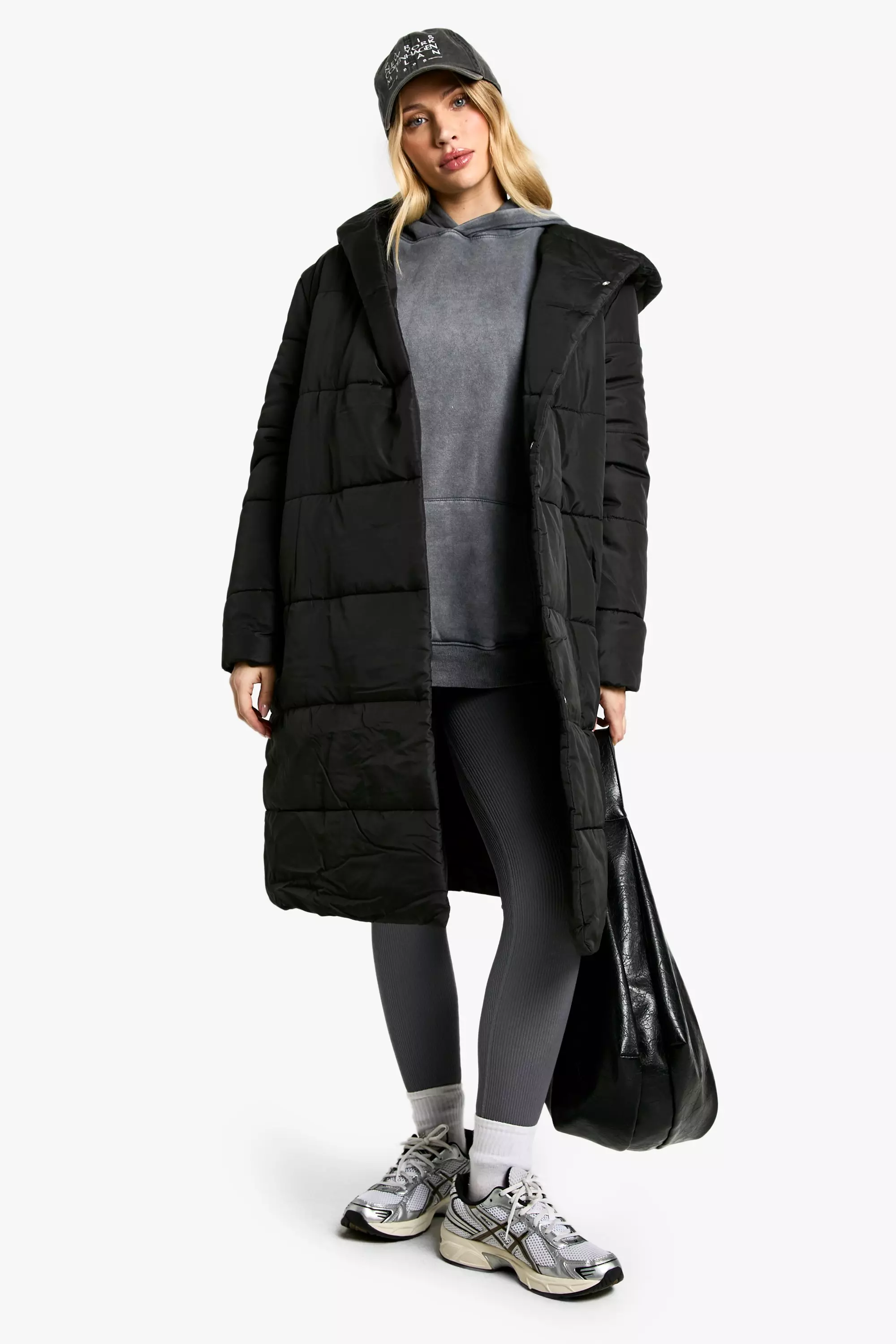 Boohoo wrap store duvet coat