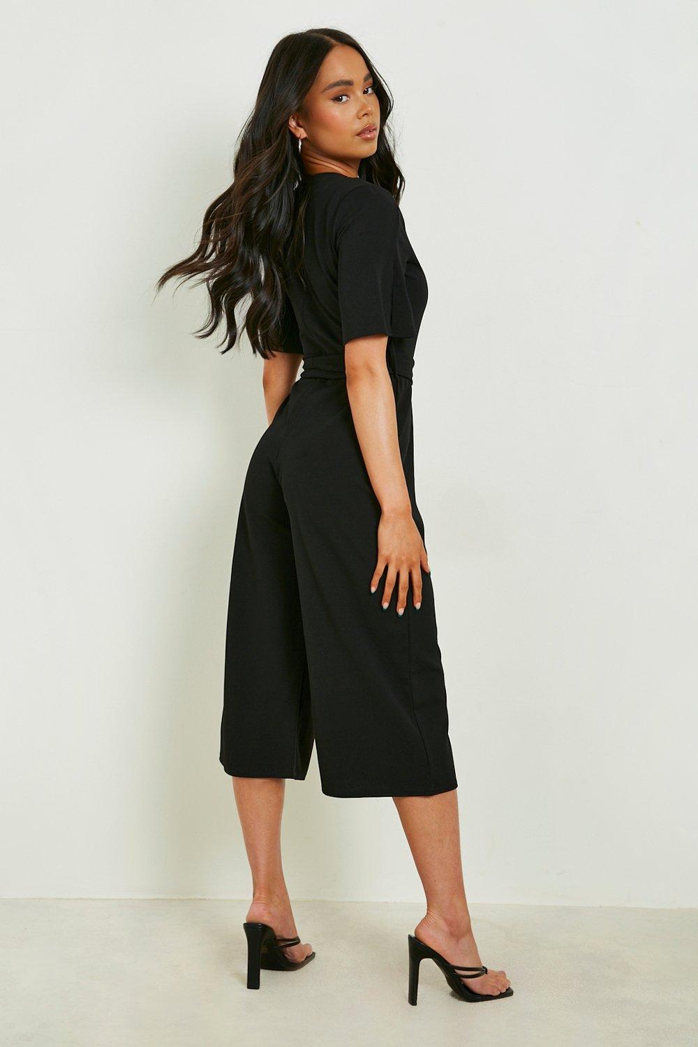 Petite black store culotte jumpsuit