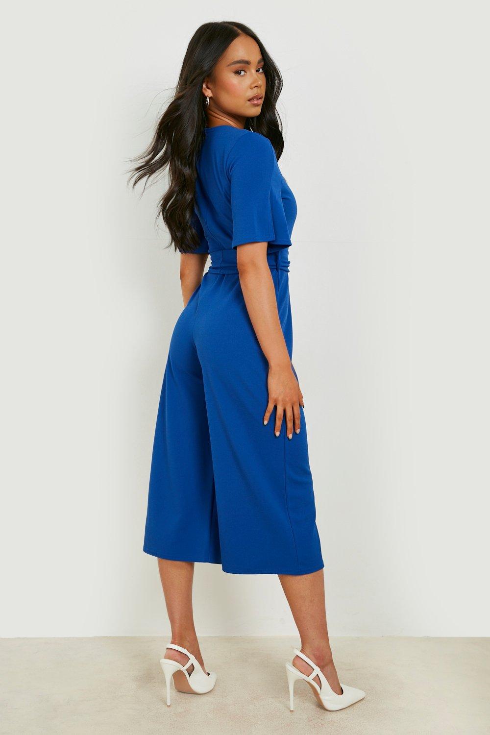 Royal blue cheap culotte jumpsuit