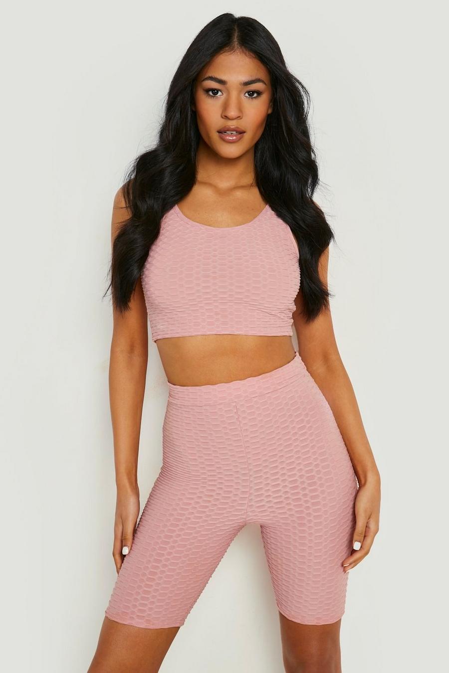Dusty pink Tall Honeycomb Biker Short image number 1