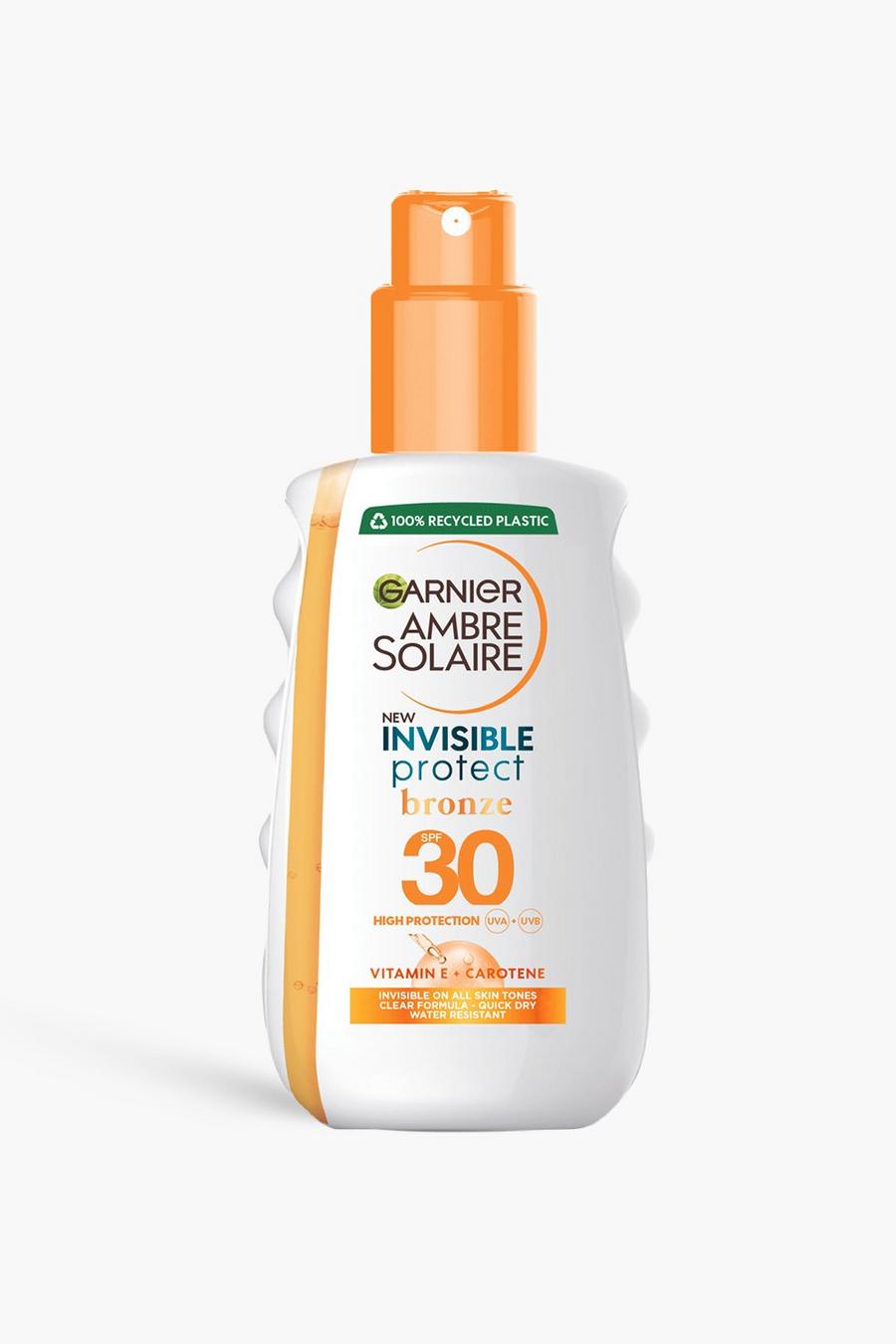 Garnier Ambre Solaire - Crema solare spray trasparente Invisible Protect Bronze con protezione SPF 30 dai raggi UVA & UVB, 200ml (RISPARMI IL 32%), White bianco