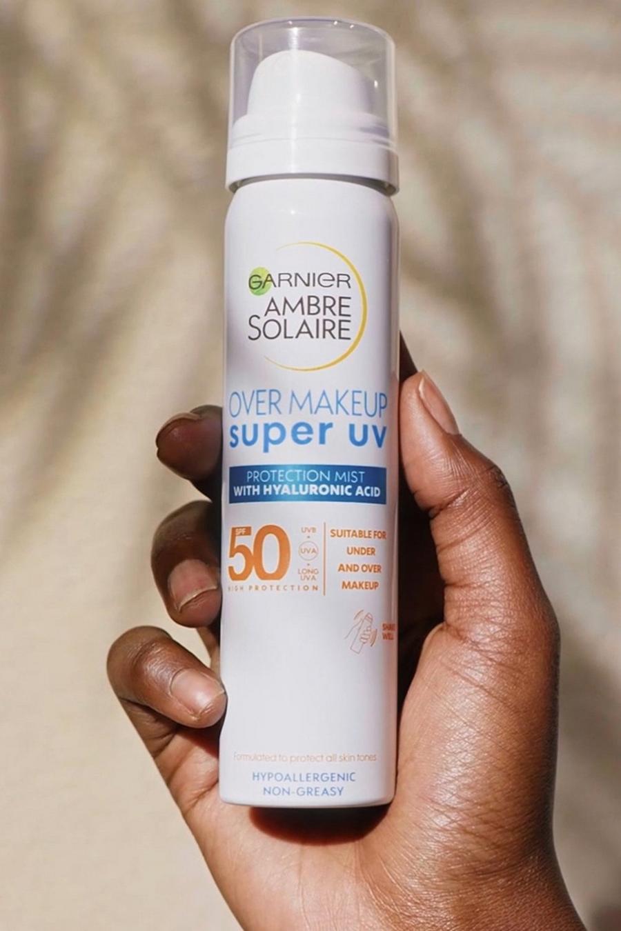 White Garnier Ambre Solaire Over Makeup Super UV Protection Mist SPF50 75 mL (SAVE 17%)