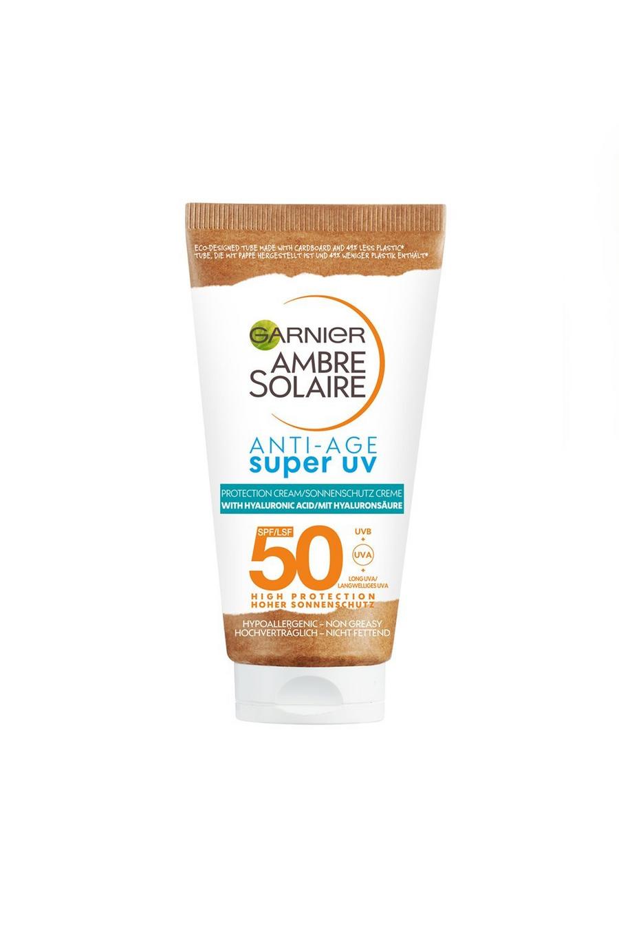 White blanco Garnier Ambre Solaire Anti-age Super UV Face Protection Cream SPF50 50ml (SAVE 17%)